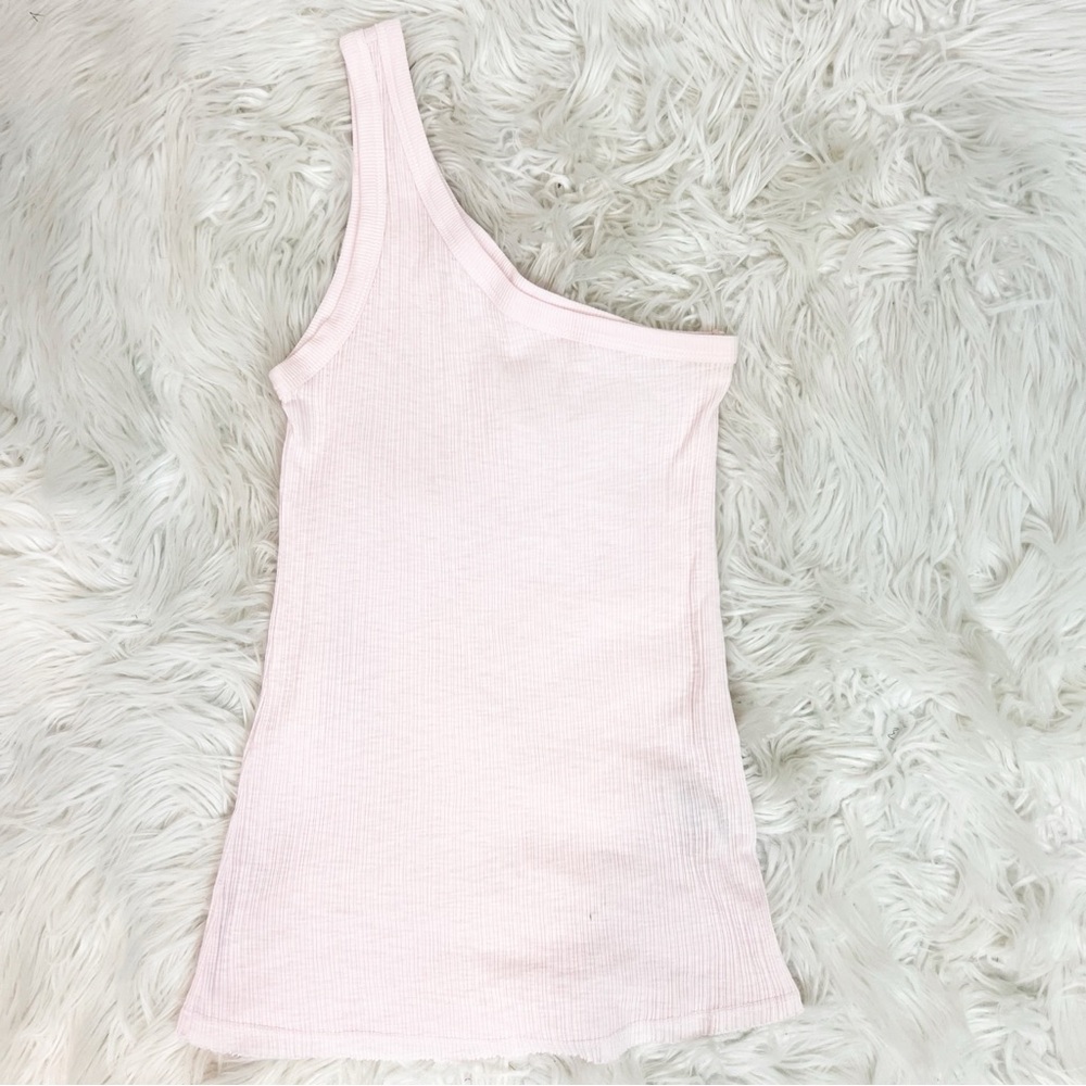 SUNDRY PINK RIBBED ONE SHOULDER TANK TOP WOMENS SZ 0 - Picture 6 of 6